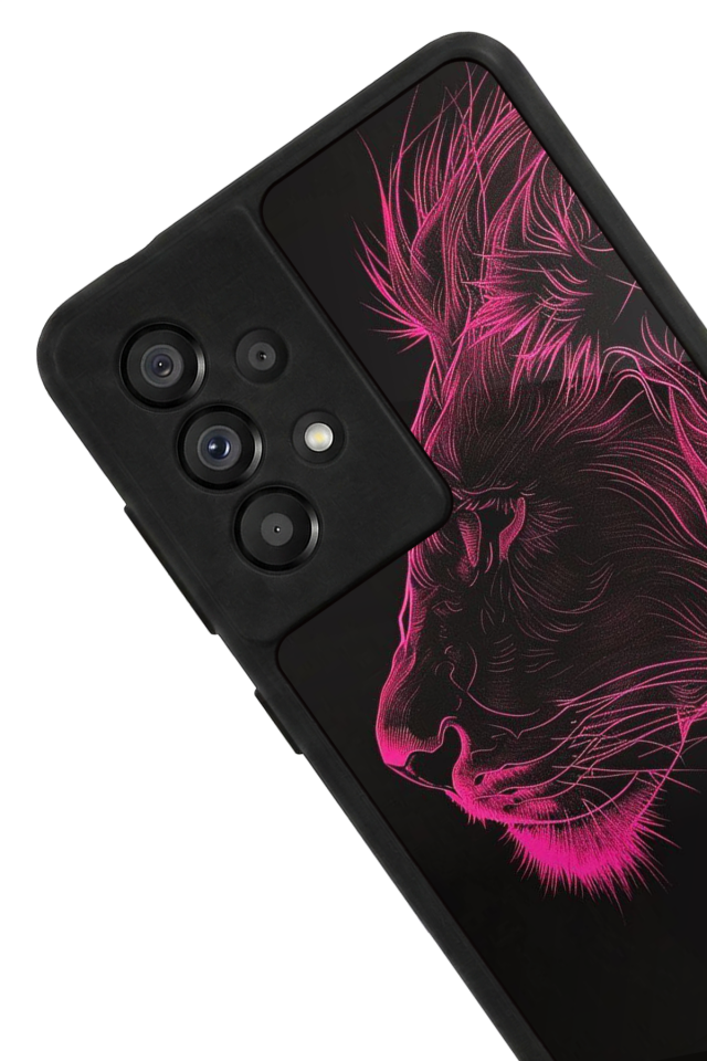 Samsung Galaxy A73 Uyumlu Aslan Tasarımlı Glossy Premium Kılıf