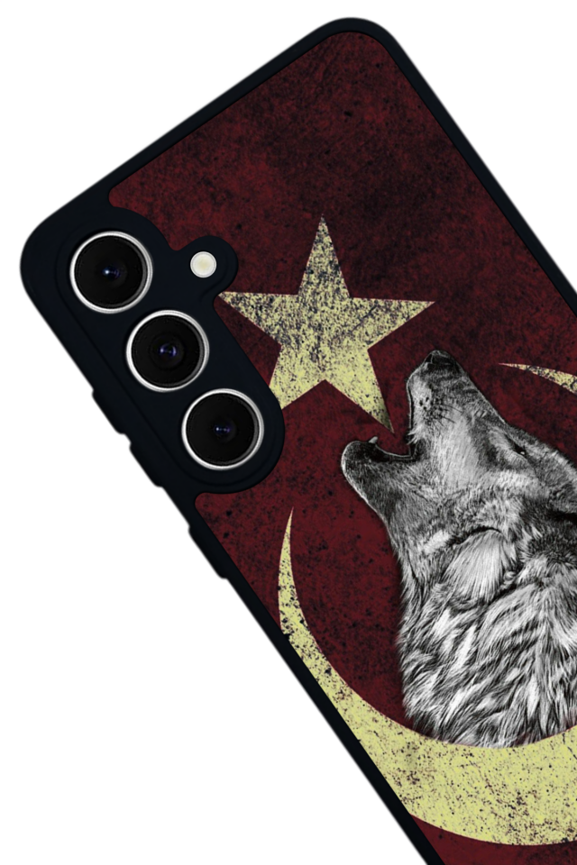 Samsung Galaxy S24 FE Uyumlu Bozkurt Tasarımlı Glossy Premium Kılıf