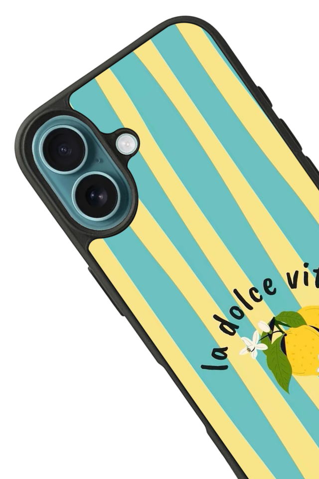 iPhone 16 Uyumlu Limon Tasarımlı Glossy Premium Kılıf