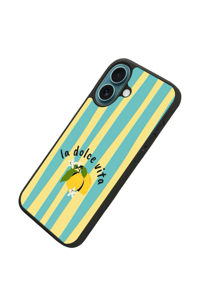 iPhone 16 Uyumlu Limon Tasarımlı Glossy Premium Kılıf