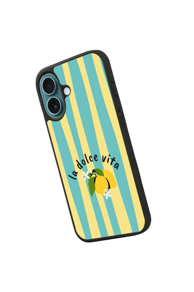 iPhone 16 Uyumlu Limon Tasarımlı Glossy Premium Kılıf