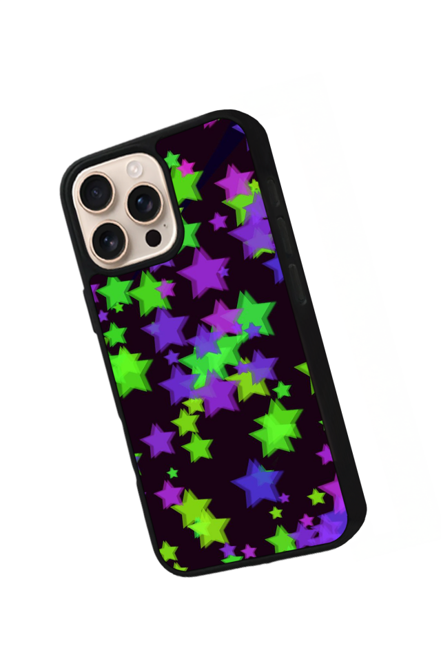 iPhone 15 Pro Uyumlu Retro Yildizlar Tasarımlı Glossy Premium Kılıf