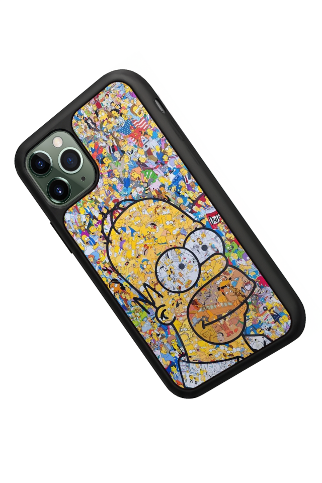 iPhone 11 Pro Max Uyumlu The Simpsons Tasarımlı Glossy Premium Kılıf