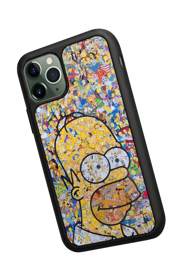 iPhone 11 Pro Max Uyumlu The Simpsons Tasarımlı Glossy Premium Kılıf