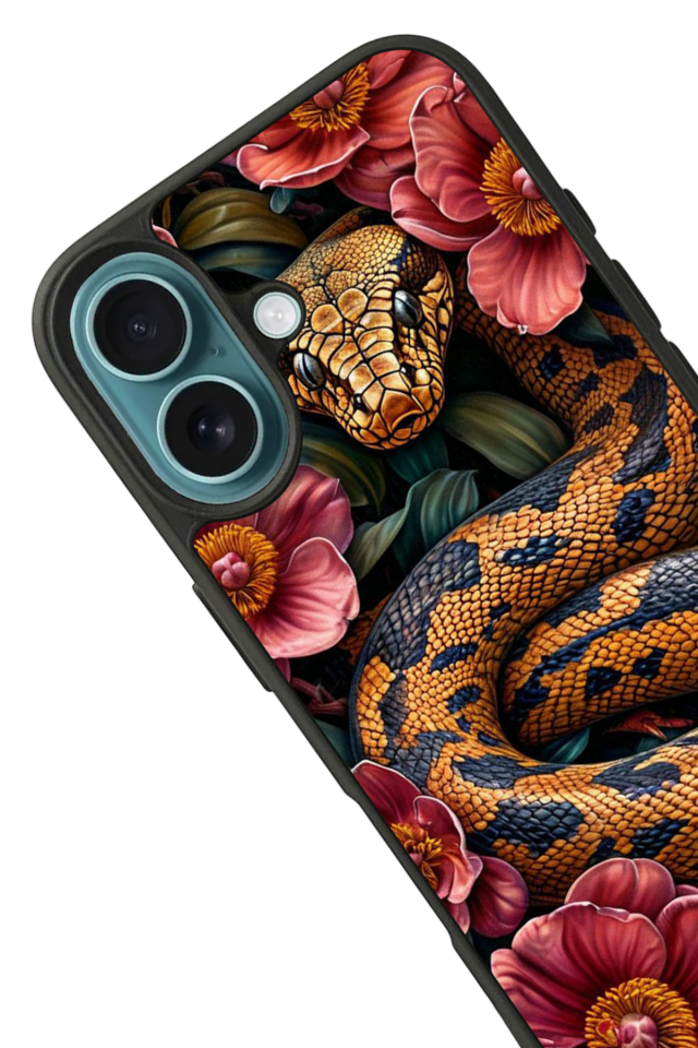 iPhone 16 Plus Uyumlu Yılan Tasarımlı Glossy Premium Kılıf