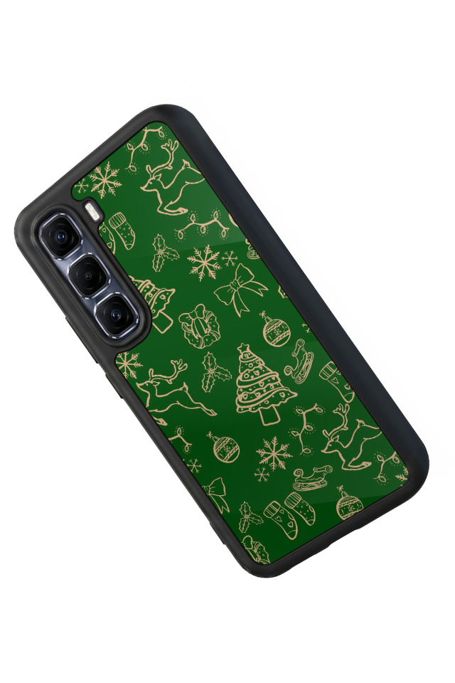 Infinix Hot 60 Pro Plus Uyumlu Yilbasi Christmas Tasarımlı Glossy Premium Kılıf