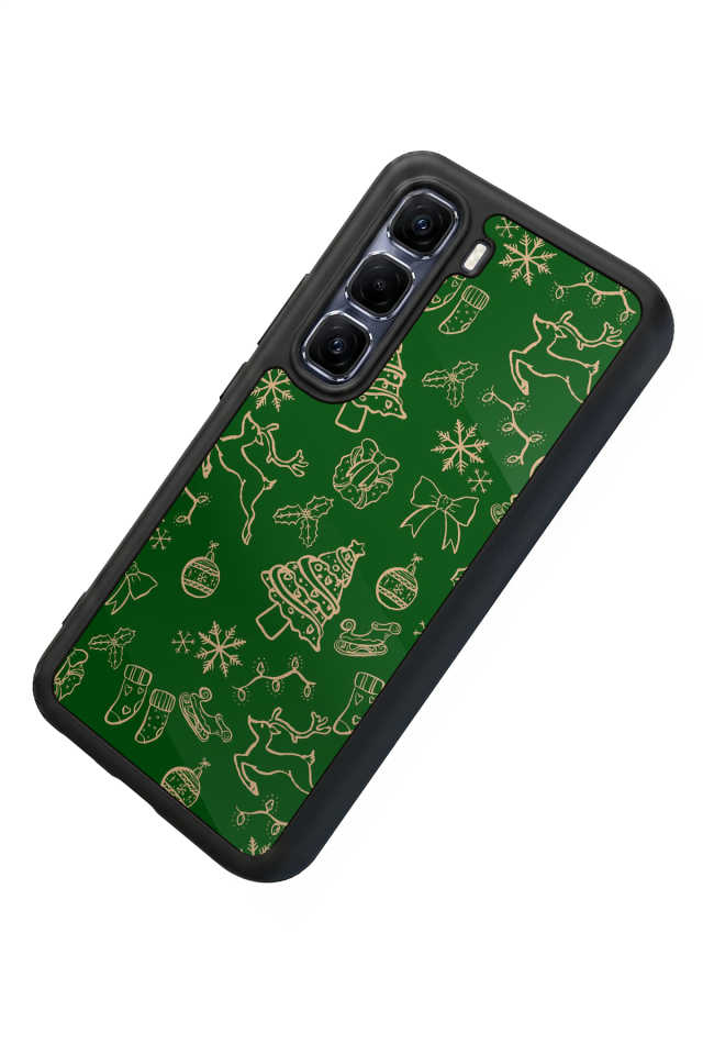 Infinix Hot 60 Pro Plus Uyumlu Yilbasi Christmas Tasarımlı Glossy Premium Kılıf