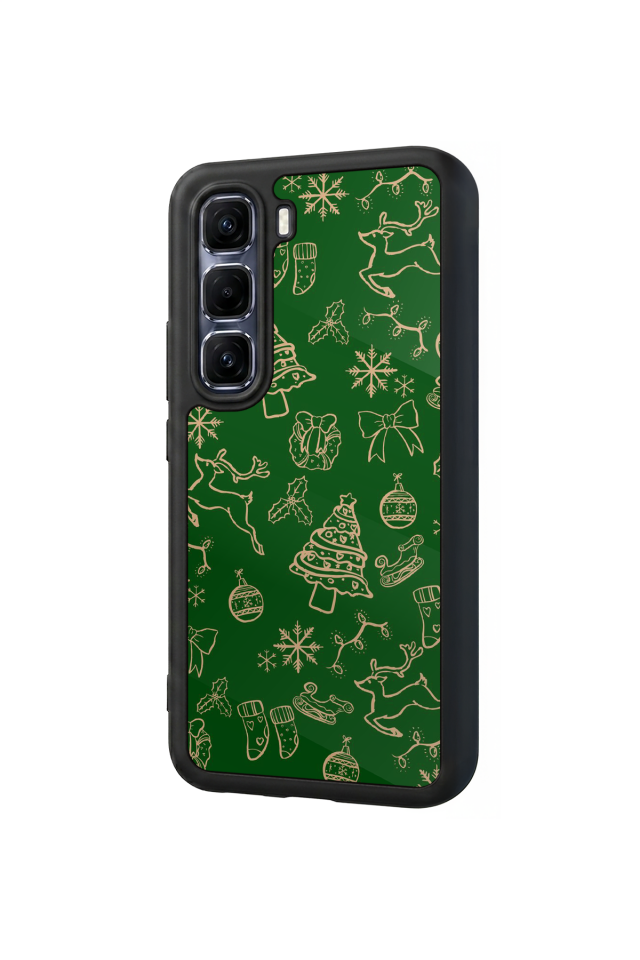 Infinix Hot 60 Pro Plus Uyumlu Yilbasi Christmas Tasarımlı Glossy Premium Kılıf