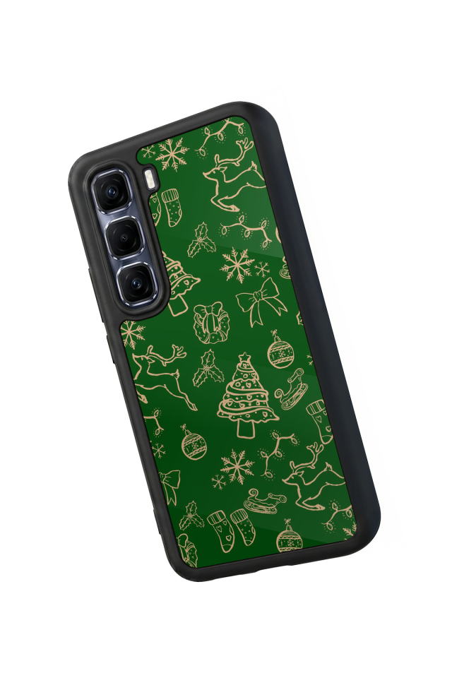 Infinix Hot 60 Pro Plus Uyumlu Yilbasi Christmas Tasarımlı Glossy Premium Kılıf