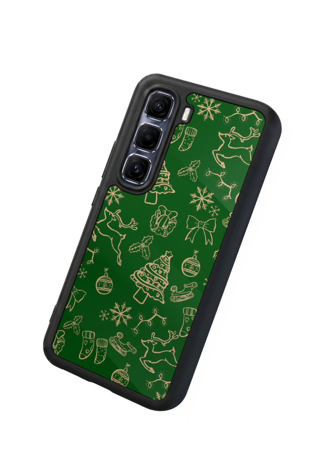 Infinix Hot 60 Pro Plus Uyumlu Yilbasi Christmas Tasarımlı Glossy Premium Kılıf