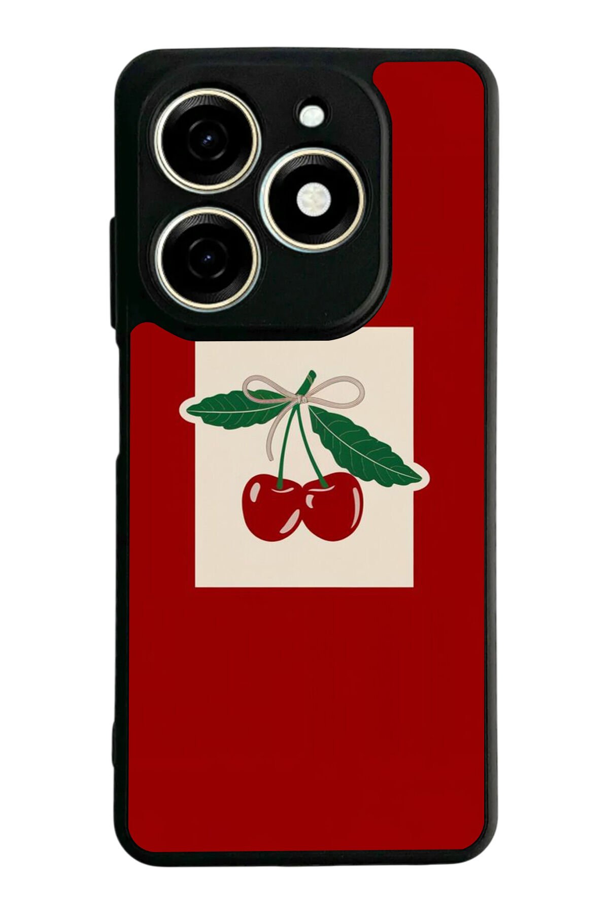 Tecno Spark 20/20C Uyumlu Kiraz Tasarımlı Glossy Premium Kılıf