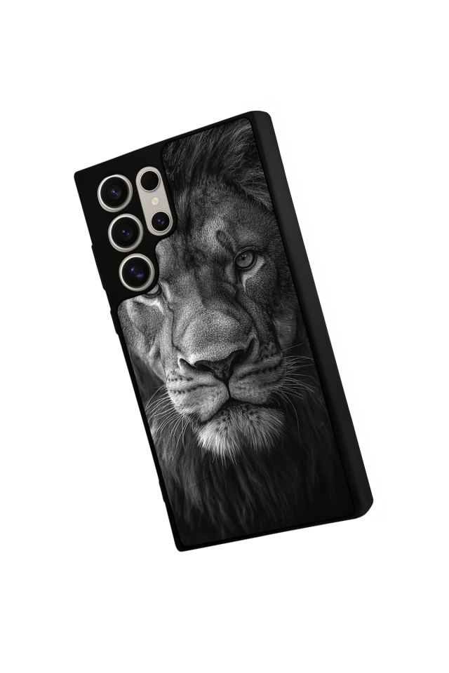 Samsung Galaxy S22 Ultra Uyumlu Aslan Tasarımlı Glossy Premium Kılıf