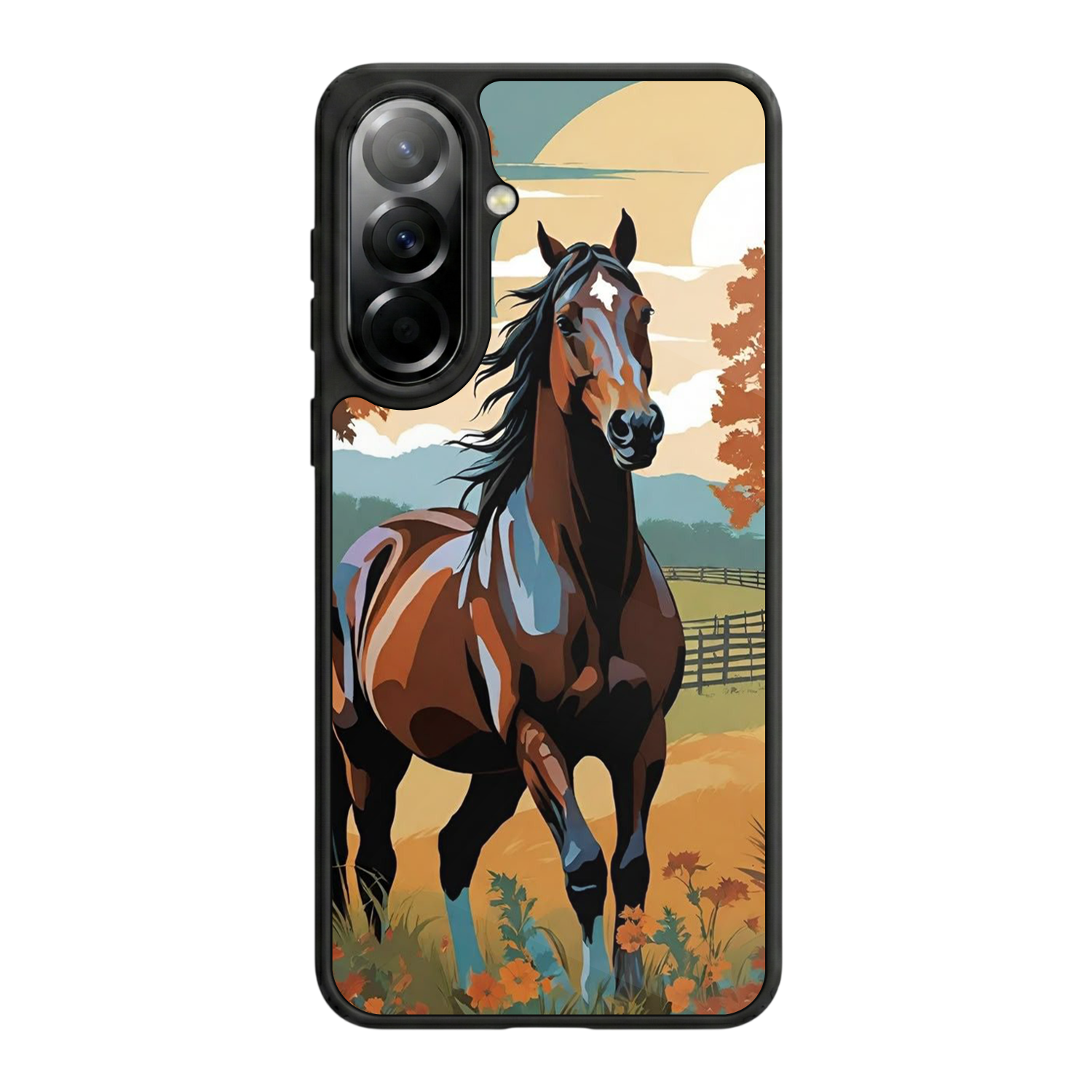 Samsung Galaxy A37 Uyumlu At Horse Tasarımlı Glossy Premium Kılıf