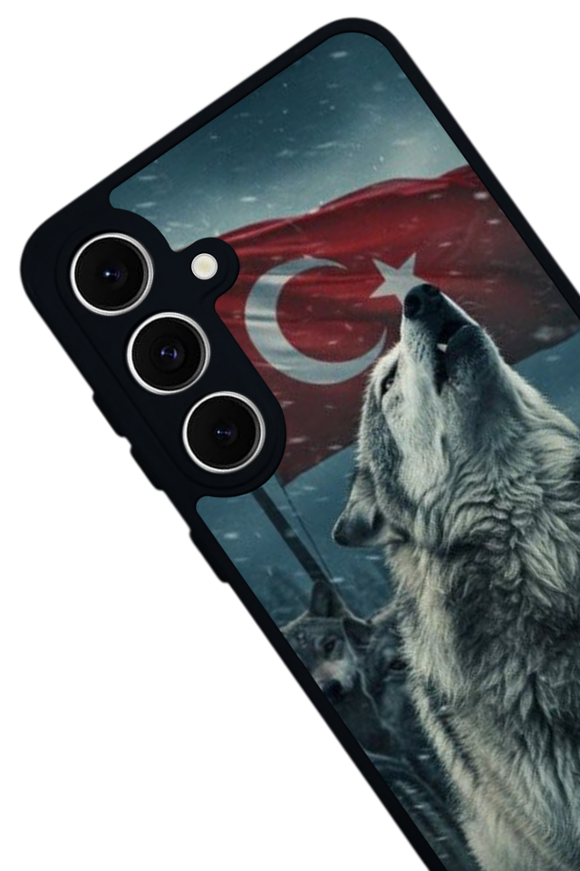 Samsung Galaxy S24 FE Uyumlu Bozkurt Tasarımlı Glossy Premium Kılıf