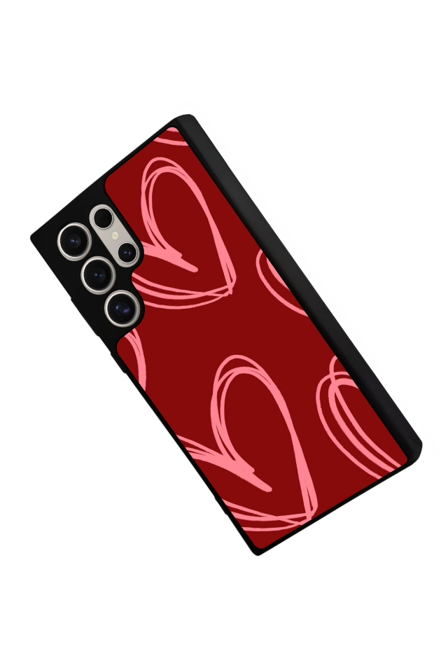 Samsung Galaxy S23 Ultra Uyumlu Kalp Love Tasarımlı Glossy Premium Kılıf