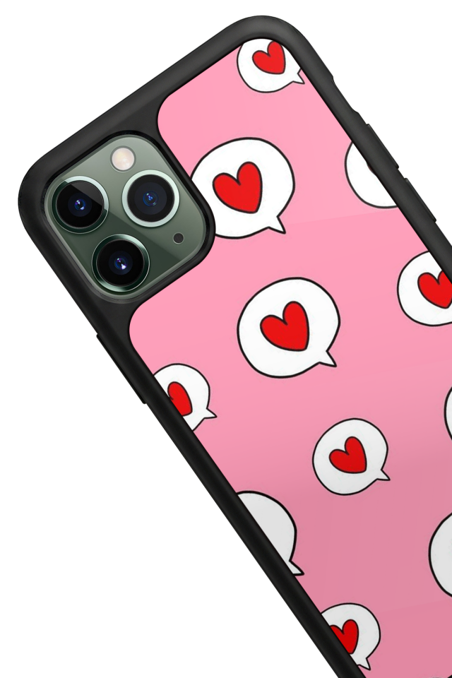 iPhone 11 Pro Uyumlu Kalp Love Tasarımlı Glossy Premium Kılıf