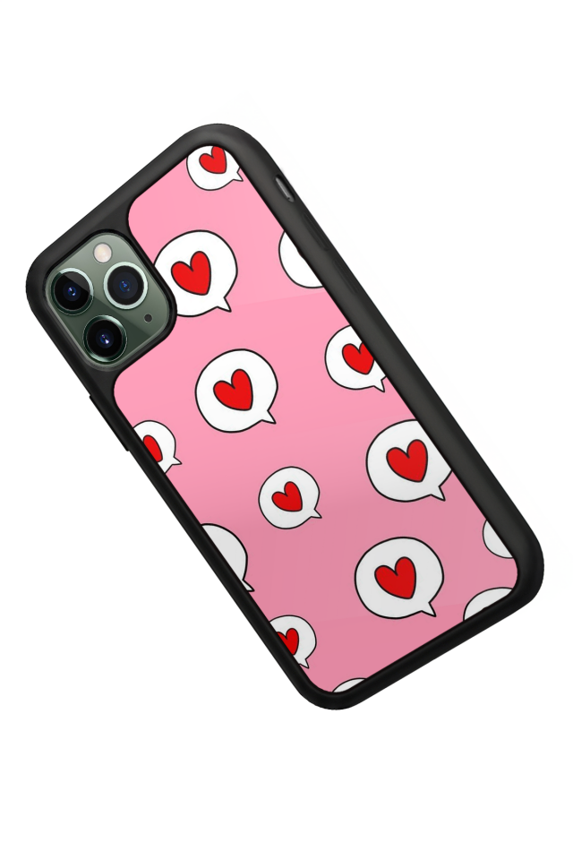 iPhone 11 Pro Uyumlu Kalp Love Tasarımlı Glossy Premium Kılıf