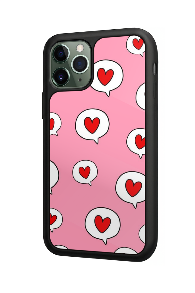iPhone 11 Pro Uyumlu Kalp Love Tasarımlı Glossy Premium Kılıf