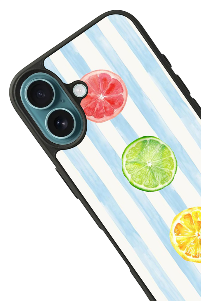 iPhone 16 Uyumlu Limon Tasarımlı Glossy Premium Kılıf