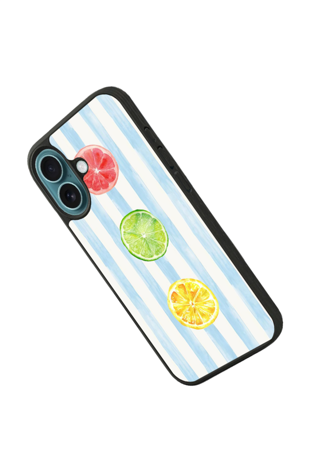 iPhone 16 Uyumlu Limon Tasarımlı Glossy Premium Kılıf