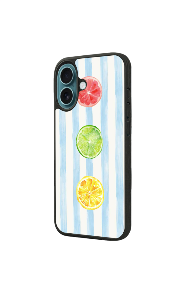 iPhone 16 Uyumlu Limon Tasarımlı Glossy Premium Kılıf