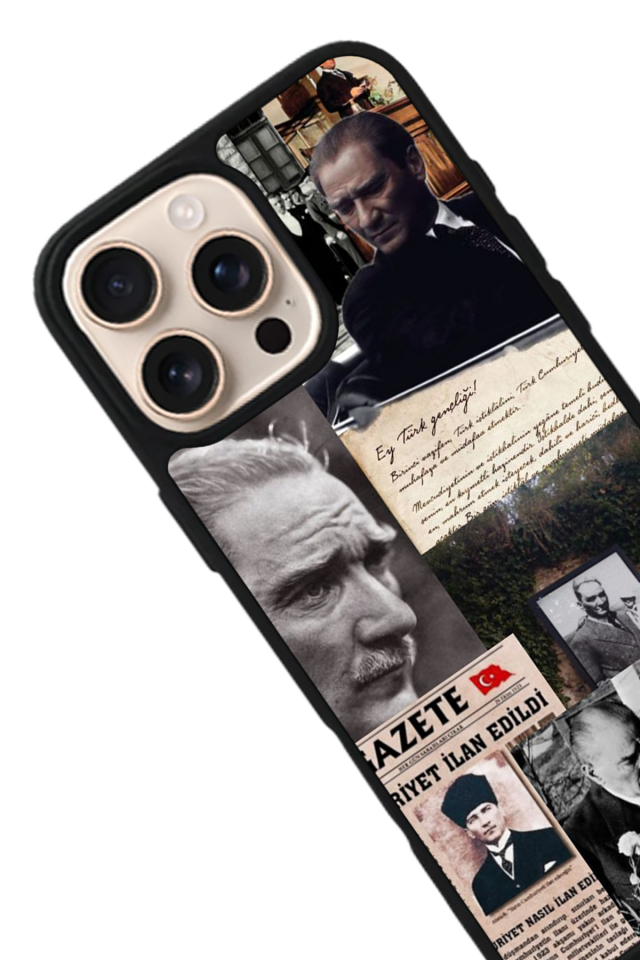 iPhone 15 Pro Uyumlu Mustafa Kemal Ataturk Tasarımlı Glossy Premium Kılıf