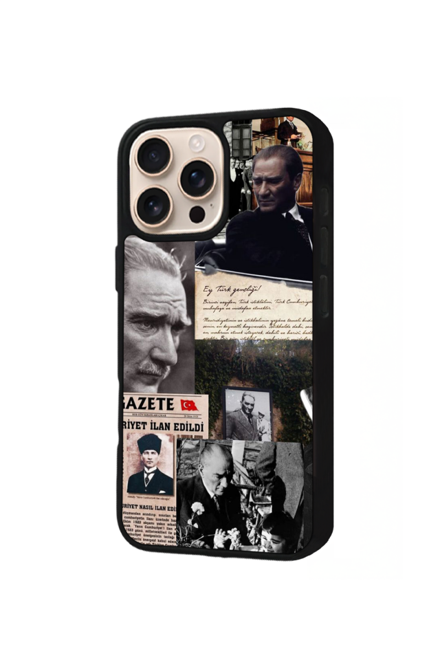 iPhone 15 Pro Uyumlu Mustafa Kemal Ataturk Tasarımlı Glossy Premium Kılıf