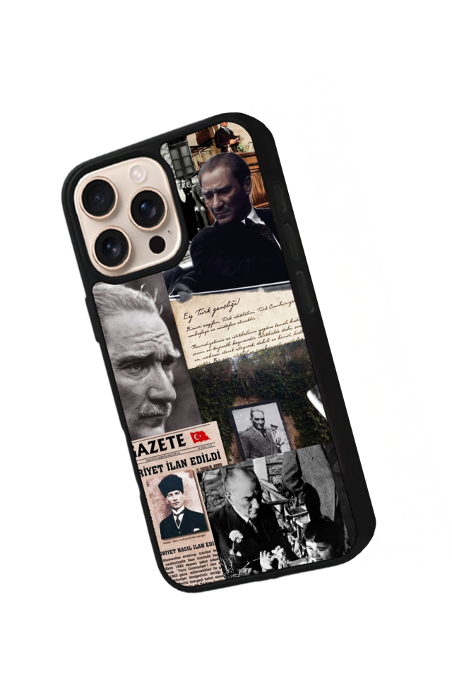 iPhone 15 Pro Uyumlu Mustafa Kemal Ataturk Tasarımlı Glossy Premium Kılıf