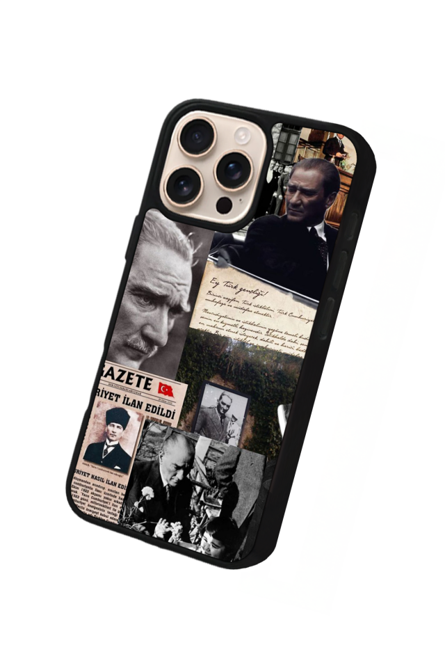 iPhone 15 Pro Uyumlu Mustafa Kemal Ataturk Tasarımlı Glossy Premium Kılıf