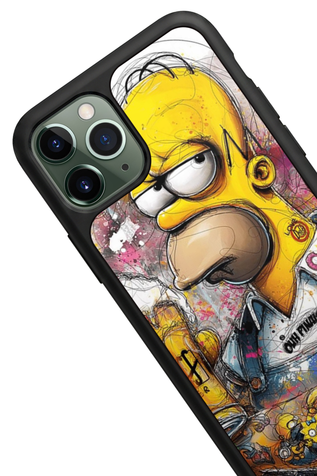 iPhone 11 Pro Max Uyumlu The Simpsons Tasarımlı Glossy Premium Kılıf
