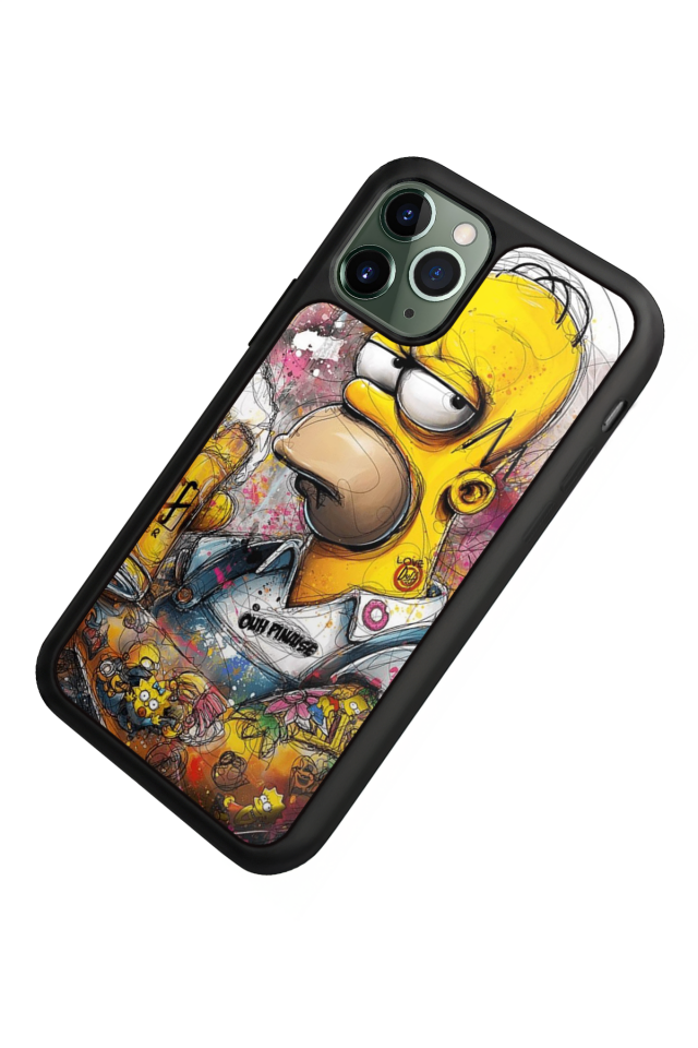 iPhone 11 Pro Max Uyumlu The Simpsons Tasarımlı Glossy Premium Kılıf