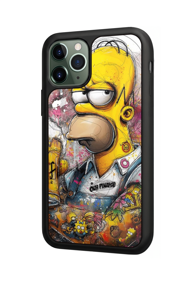 iPhone 11 Pro Max Uyumlu The Simpsons Tasarımlı Glossy Premium Kılıf