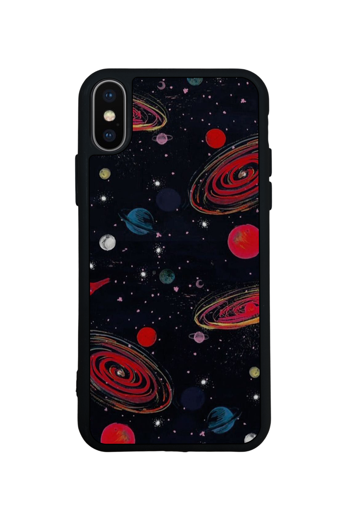 iPhone X/ XS Uyumlu Uzay Tasarımlı Glossy Premium Kılıf