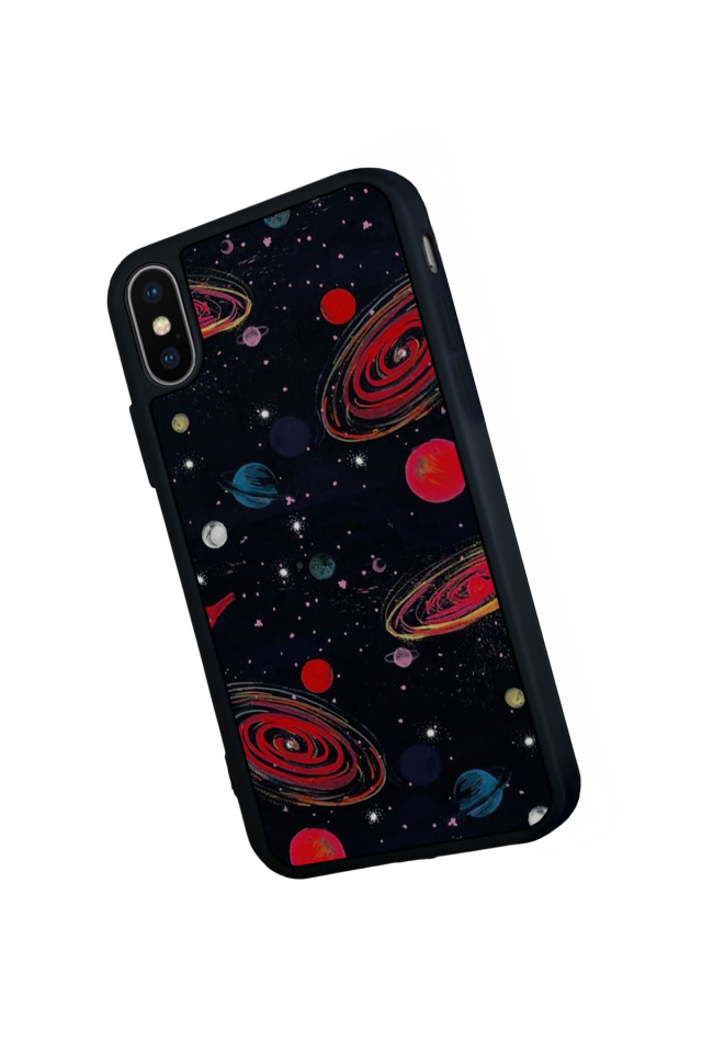 iPhone X/ XS Uyumlu Uzay Tasarımlı Glossy Premium Kılıf
