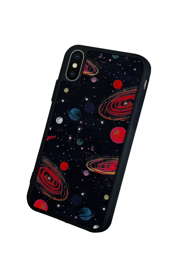 iPhone X/ XS Uyumlu Uzay Tasarımlı Glossy Premium Kılıf