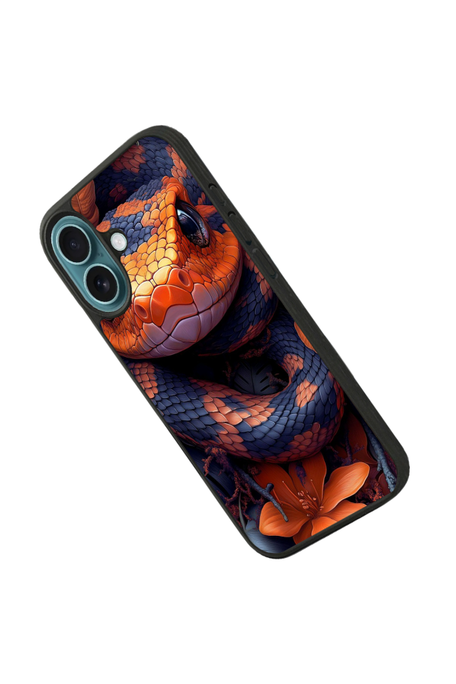 iPhone 16 Plus Uyumlu Yılan Tasarımlı Glossy Premium Kılıf