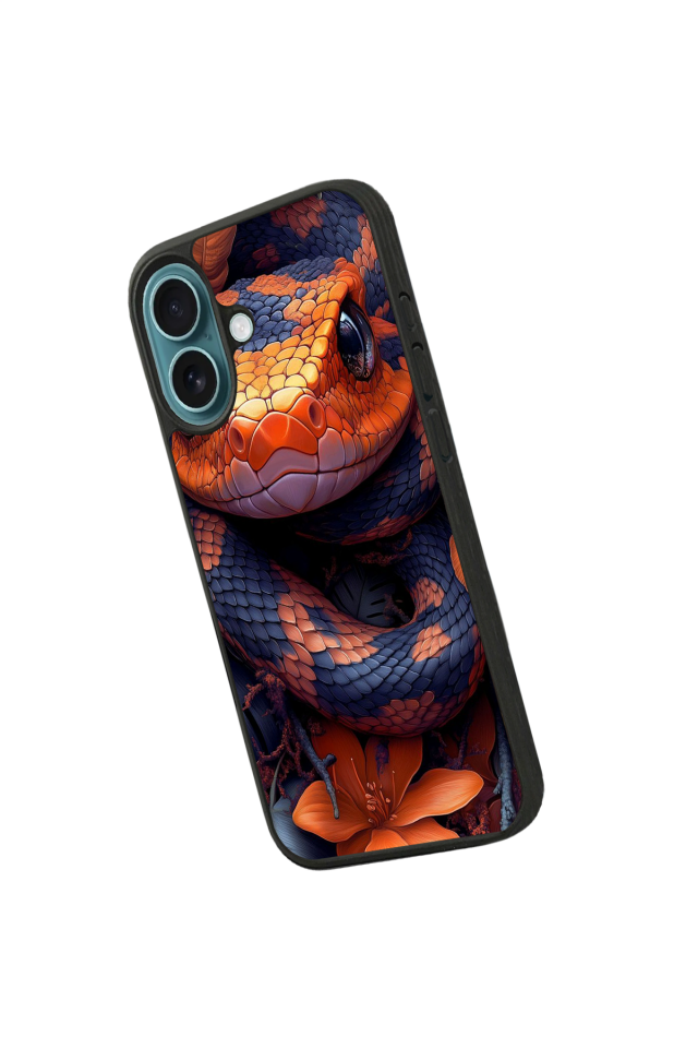 iPhone 16 Plus Uyumlu Yılan Tasarımlı Glossy Premium Kılıf