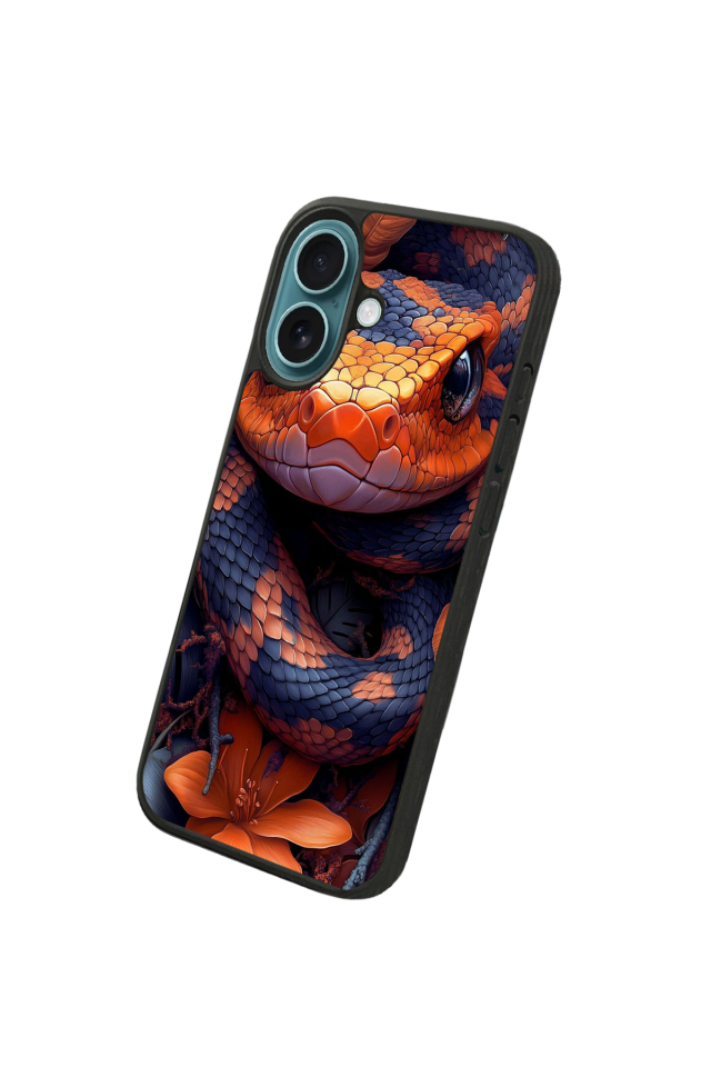 iPhone 16 Plus Uyumlu Yılan Tasarımlı Glossy Premium Kılıf