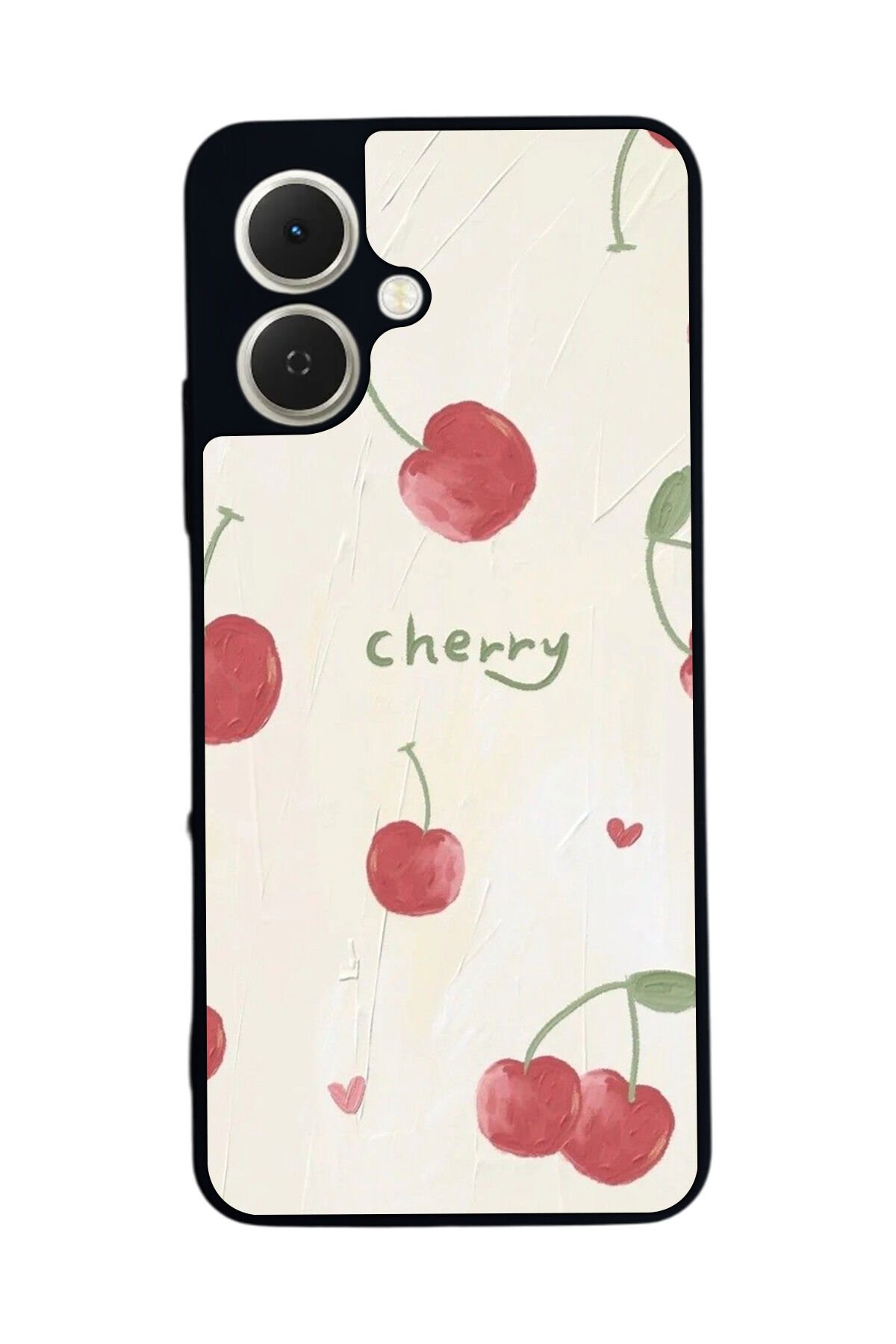 Tecno Spark GO 2 Uyumlu Kiraz Tasarımlı Glossy Premium Kılıf