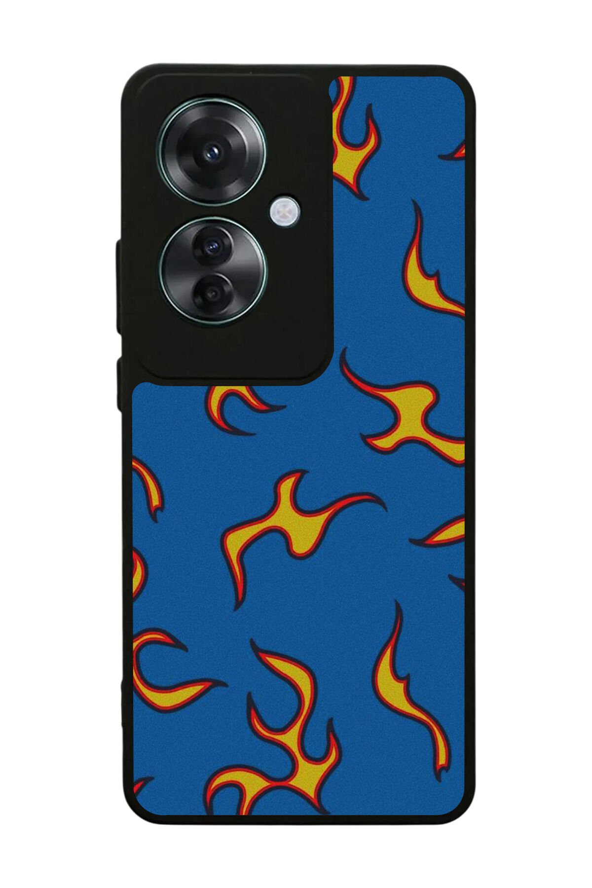 Oppo Reno 11F Uyumlu Retro Flame Patterns Tasarımlı Glossy Premium Kılıf