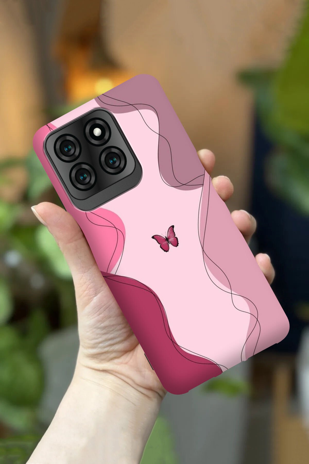 Reeder S71 Uyumlu Kamera Korumalı Kelebek Desenli HD Baskılı Silikon Kılıf