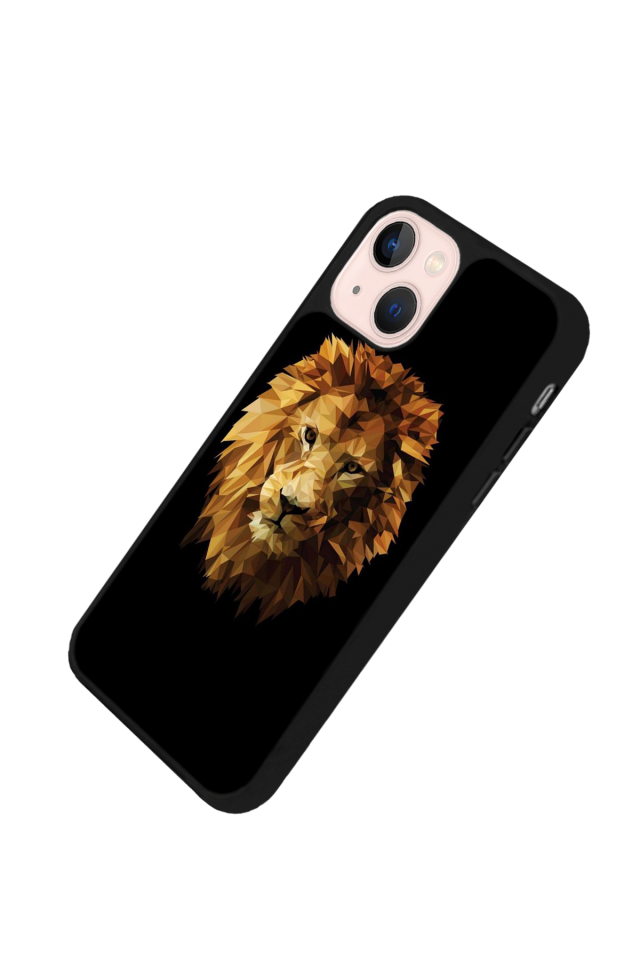 iPhone 14 Plus Uyumlu Aslan Tasarımlı Glossy Premium Kılıf