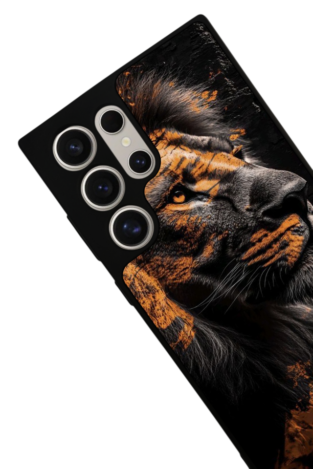 Samsung Galaxy S24 Ultra Uyumlu Aslan Tasarımlı Glossy Premium Kılıf