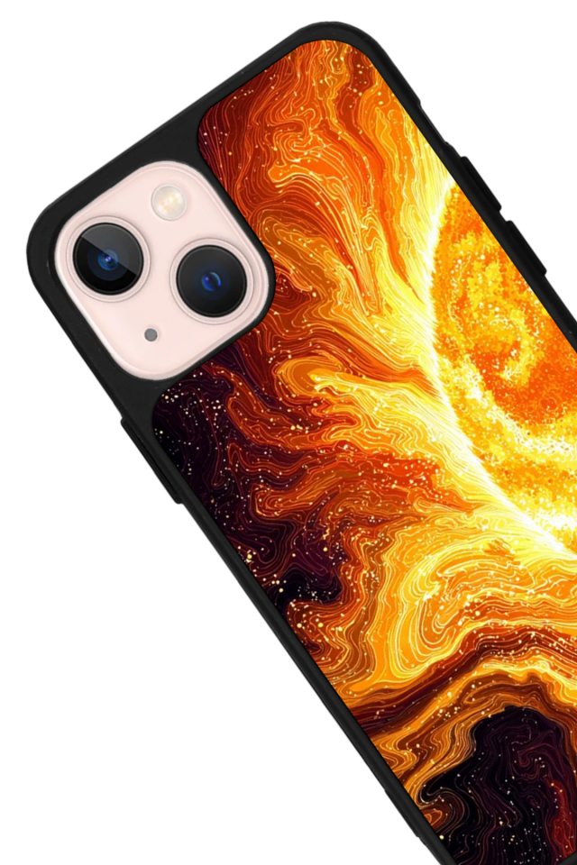 iPhone 15 Uyumlu Güneş Tasarımlı Glossy Premium Kılıf