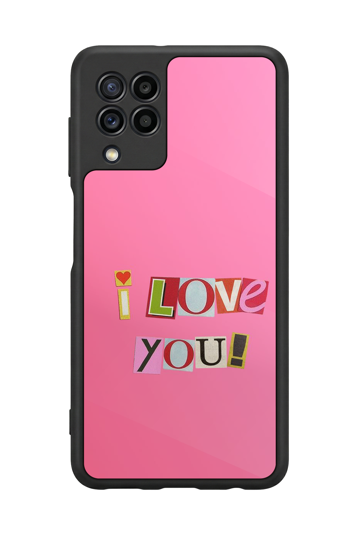 Samsung Galaxy M22 Uyumlu Kalp Love Tasarımlı Glossy Premium Kılıf