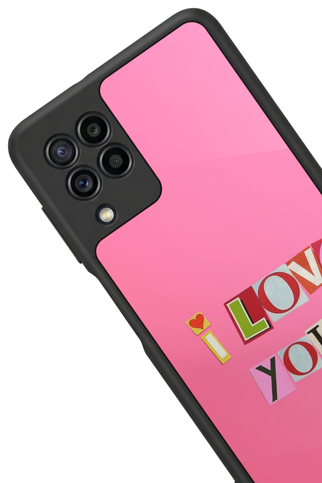 Samsung Galaxy M22 Uyumlu Kalp Love Tasarımlı Glossy Premium Kılıf