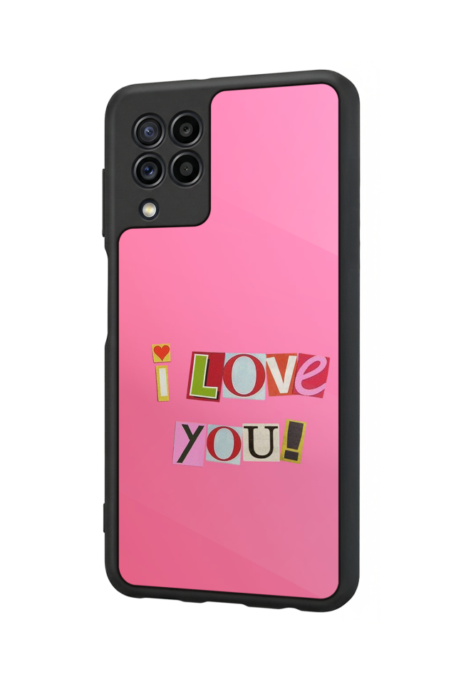 Samsung Galaxy M22 Uyumlu Kalp Love Tasarımlı Glossy Premium Kılıf
