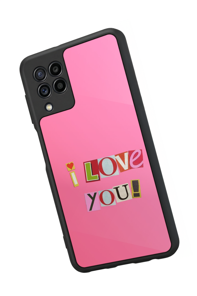 Samsung Galaxy M22 Uyumlu Kalp Love Tasarımlı Glossy Premium Kılıf