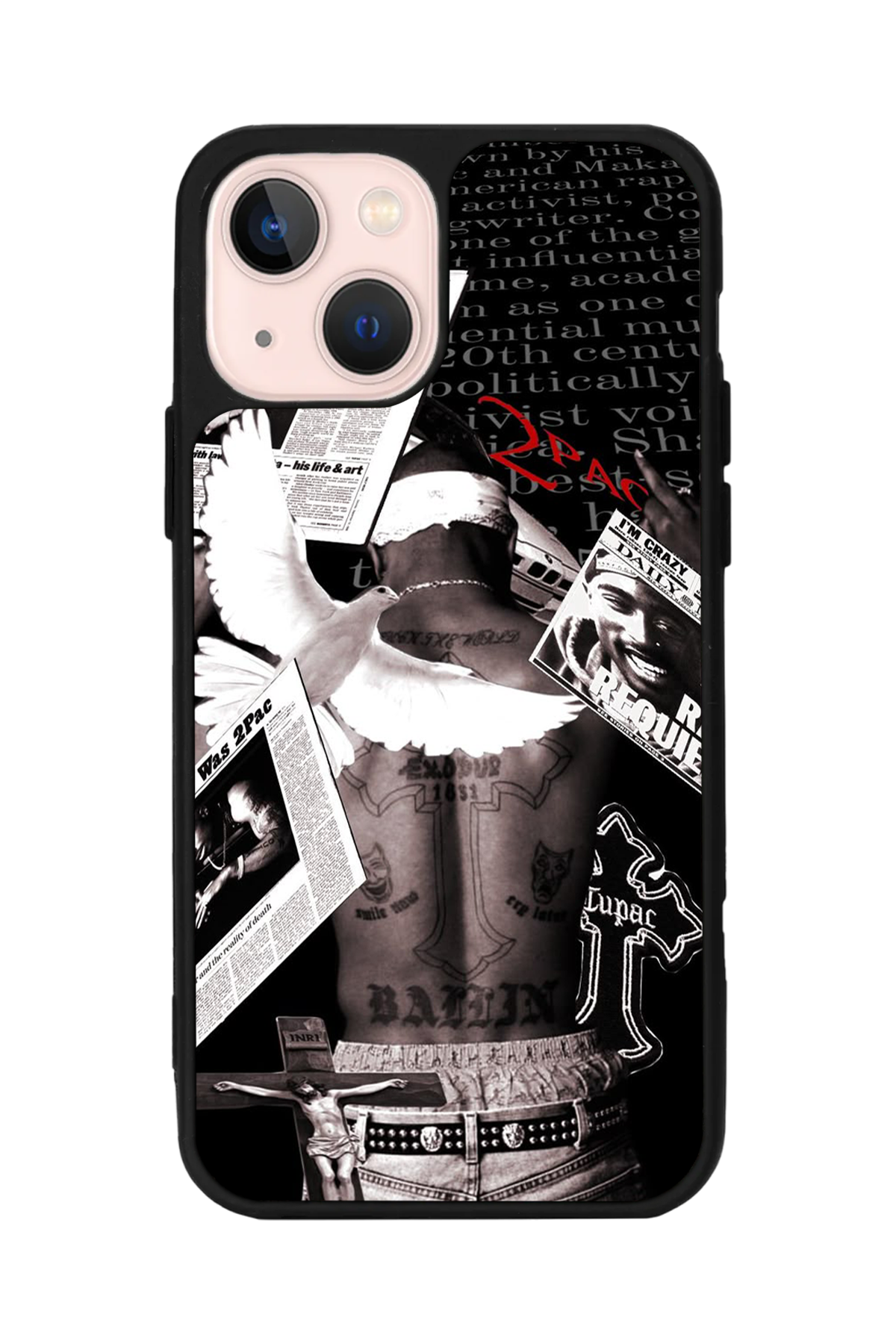 iPhone 14 Plus Uyumlu Tupac Tasarımlı Glossy Premium Kılıf