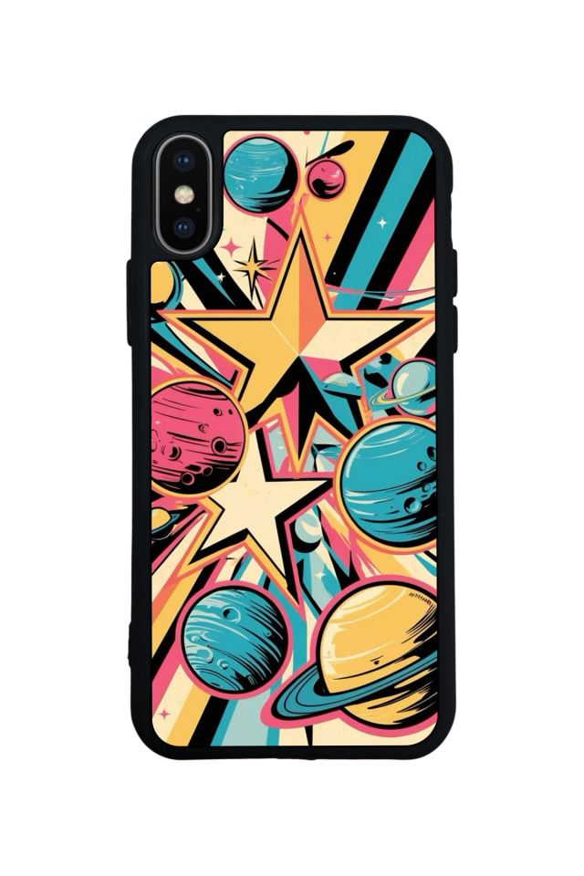 iPhone X/ XS Uyumlu Uzay Tasarımlı Glossy Premium Kılıf